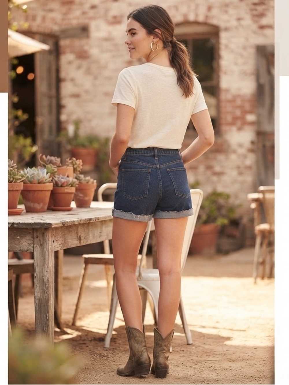 Wrangler Dark Blue Denim Jean Shorts